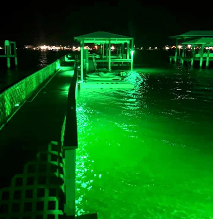 Overhead Above Water Green Fishing Lights