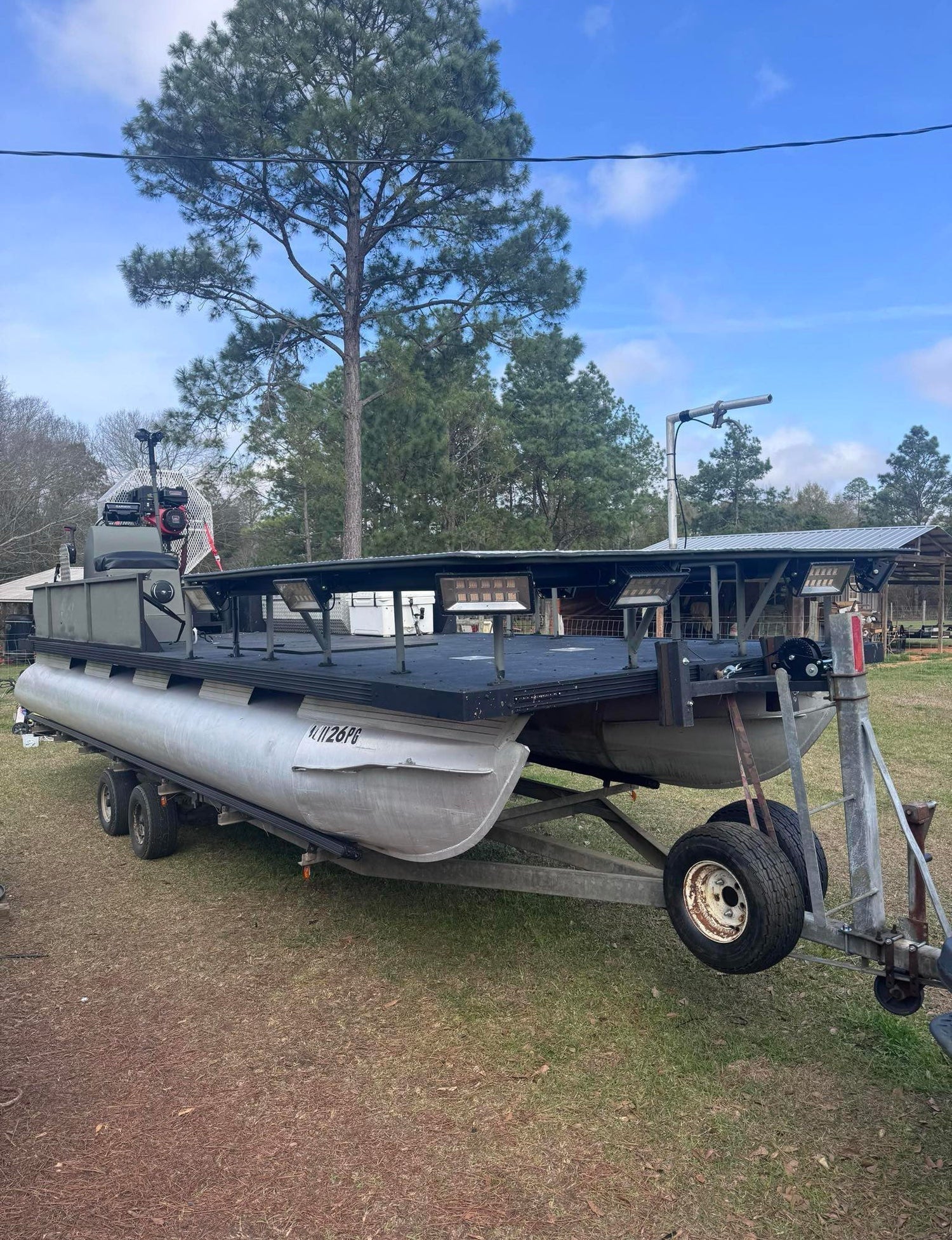 Pontoon Bowfishing Boat Build with Swamp Eye Lights