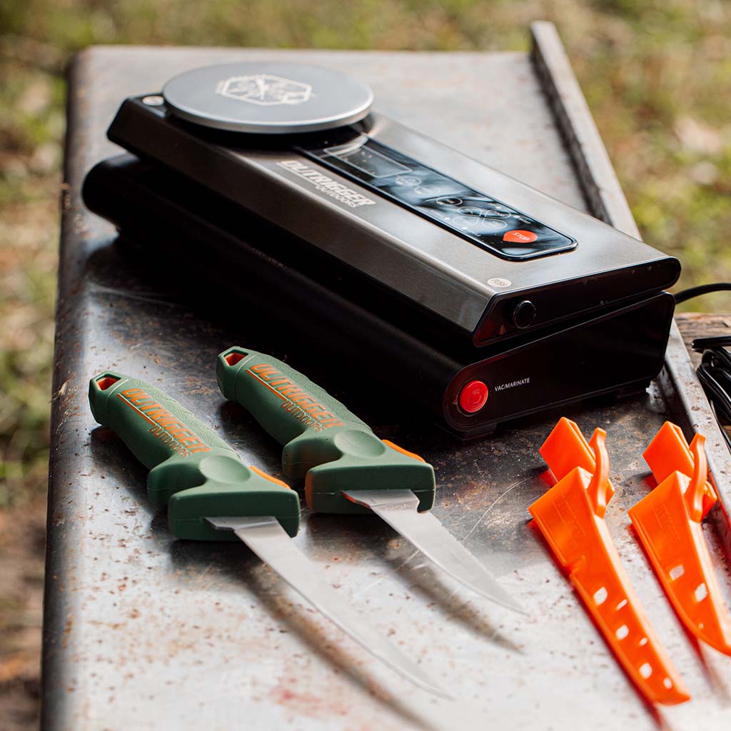 Fish and game processing equipment, knives and vacuum sealers