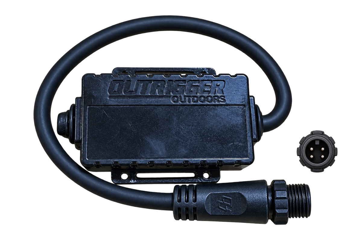 Bluetooth Controller for Outrigger Go App, photo shows plug end