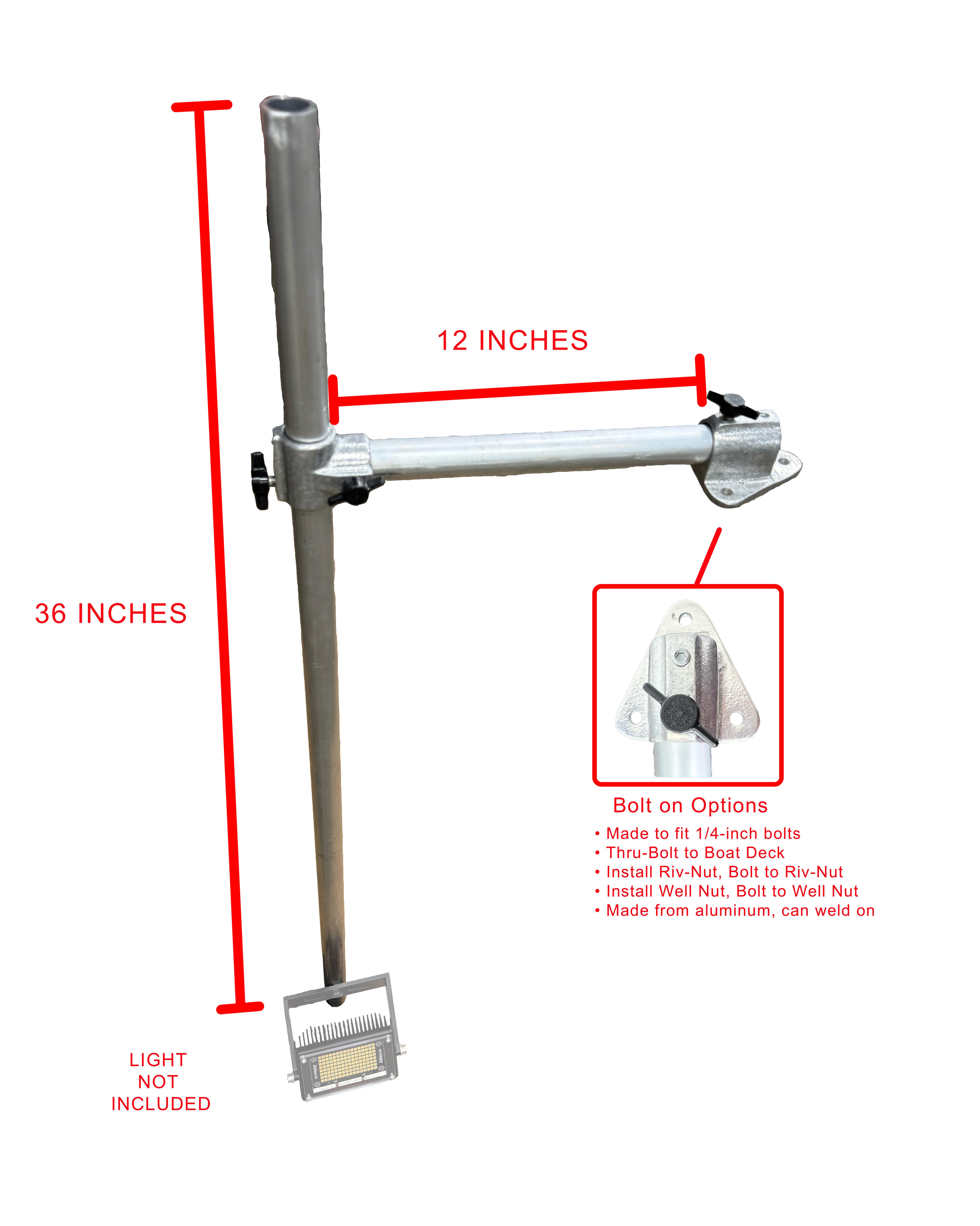 Aluminum Bolt On Boat Adapter Pole