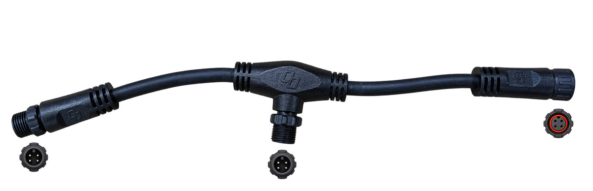 Tee Connector for Control Lead on Building Block Wire Harness, photo shows plug ends