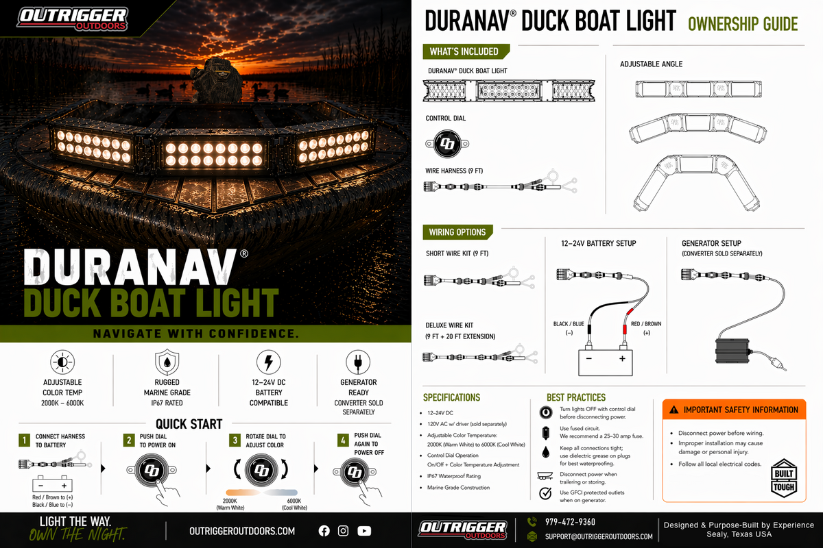 DURANAV Duck Boat Light Bar User Manual