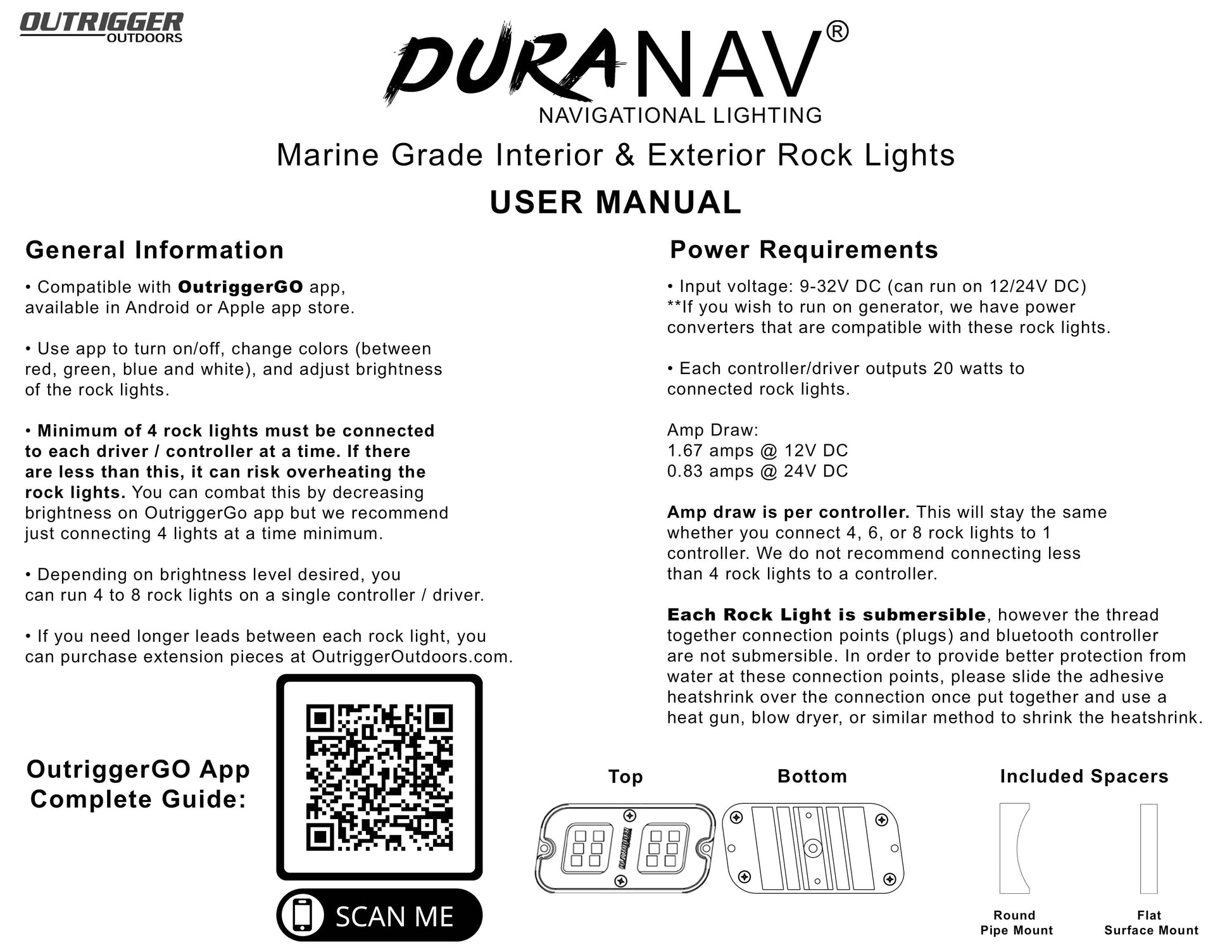 User Manual for DURANAV Rock Lights