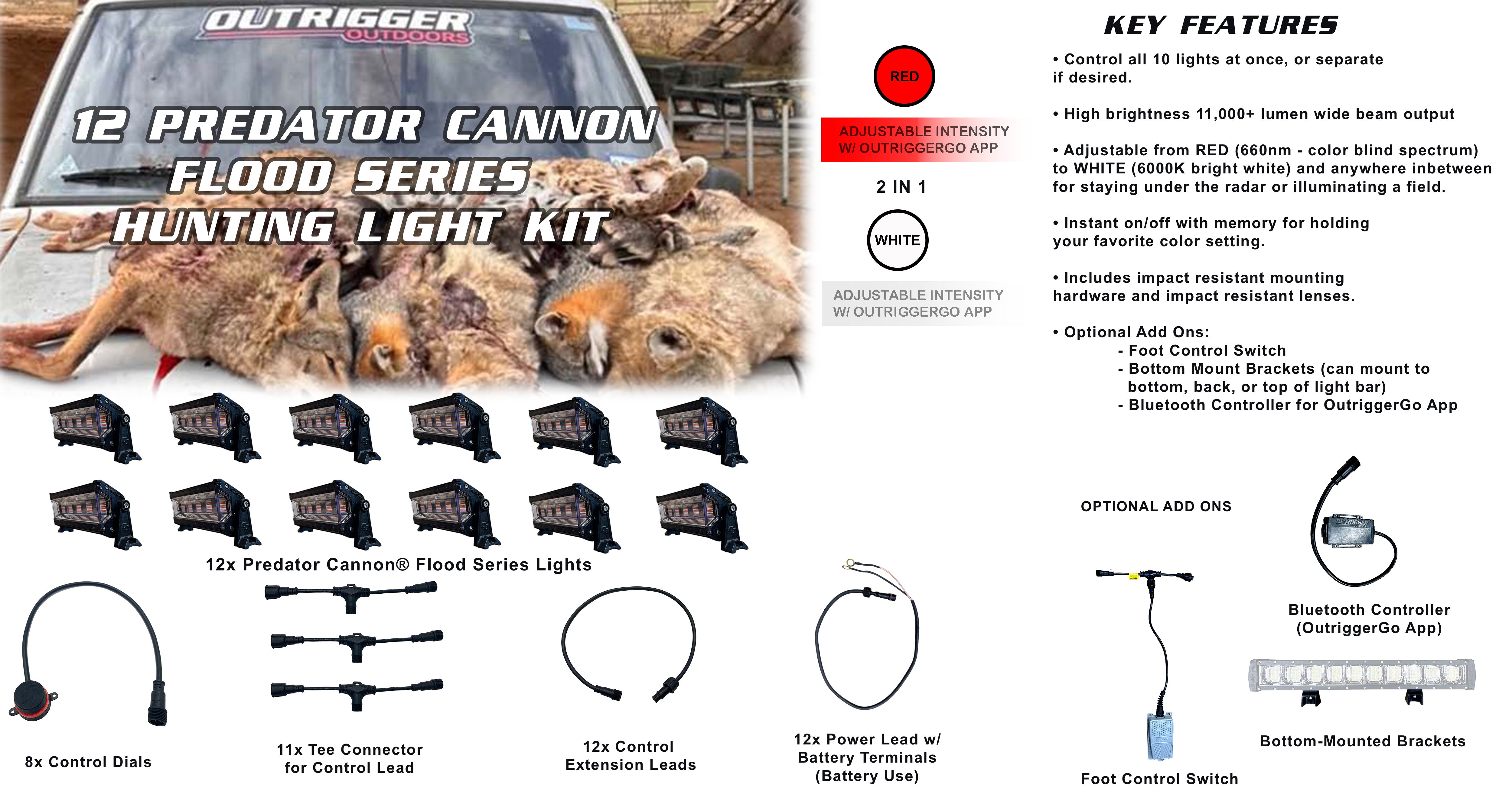 Predator Cannon® Flood Series Hunting Light Bar Kit