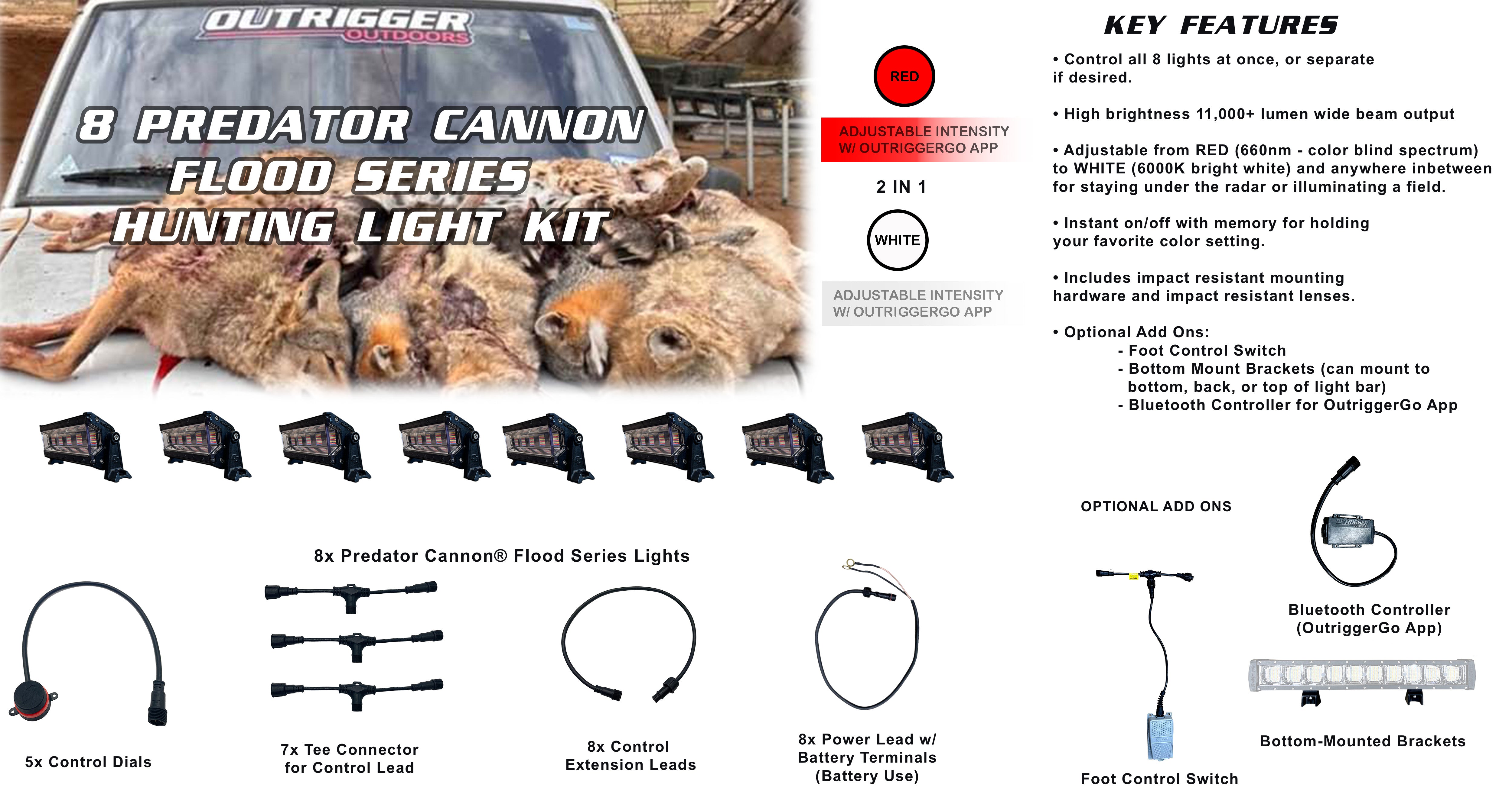 Predator Cannon® Flood Series Hunting Light Bar Kit