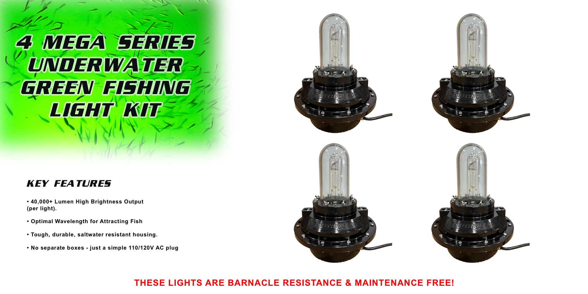 MEGA SERIES Underwater Green Fishing Light Kit