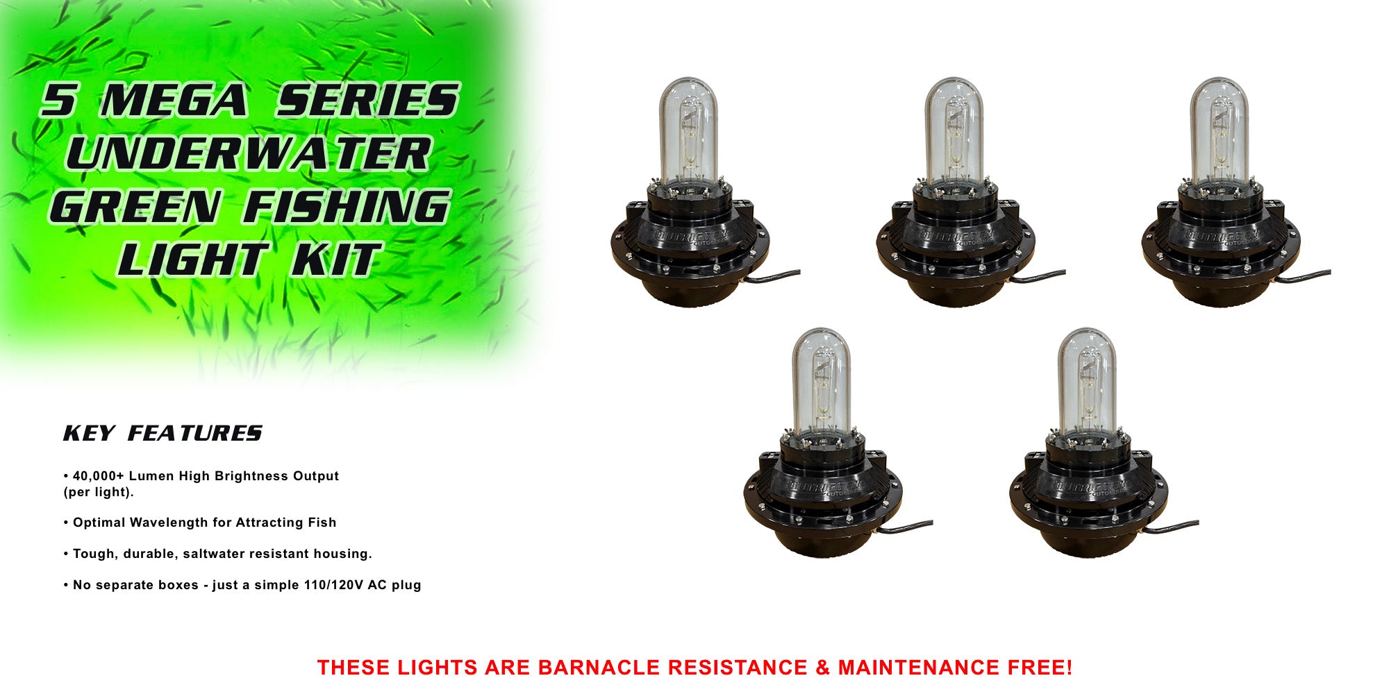 MEGA SERIES Underwater Green Fishing Light Kit