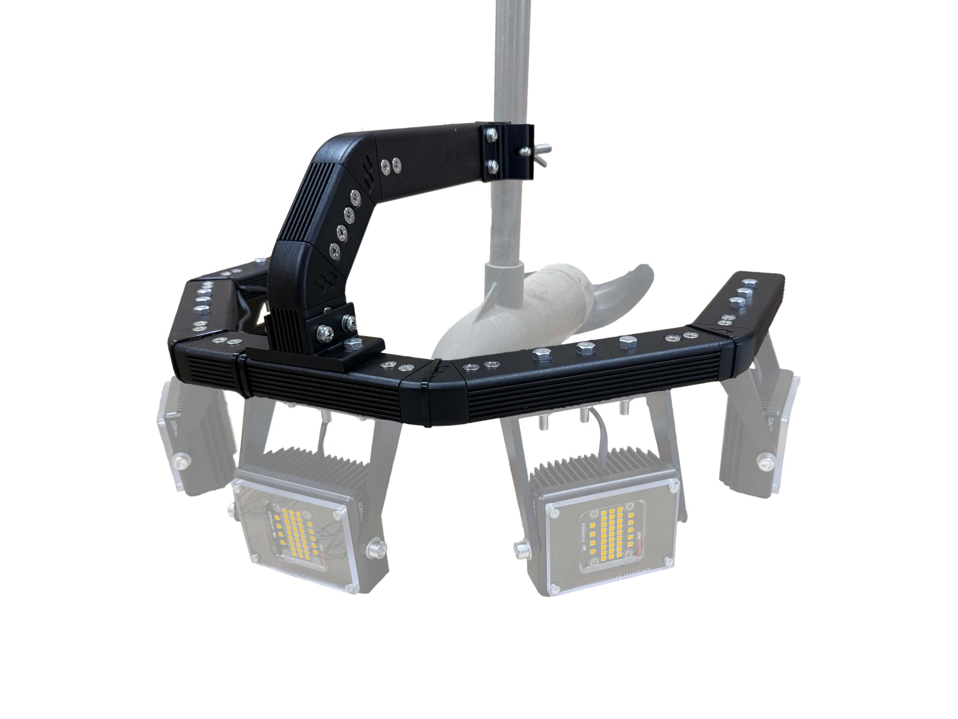 Trolling Motor Bracket for Underwater Crappie Fishing and Flounder Gigging Lights with Mini Swamp Eye Submersibles