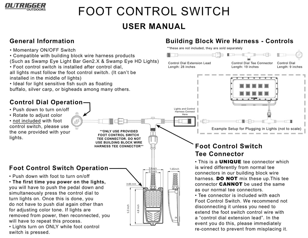 Foot Switch Light Control Outrigger Outdoors