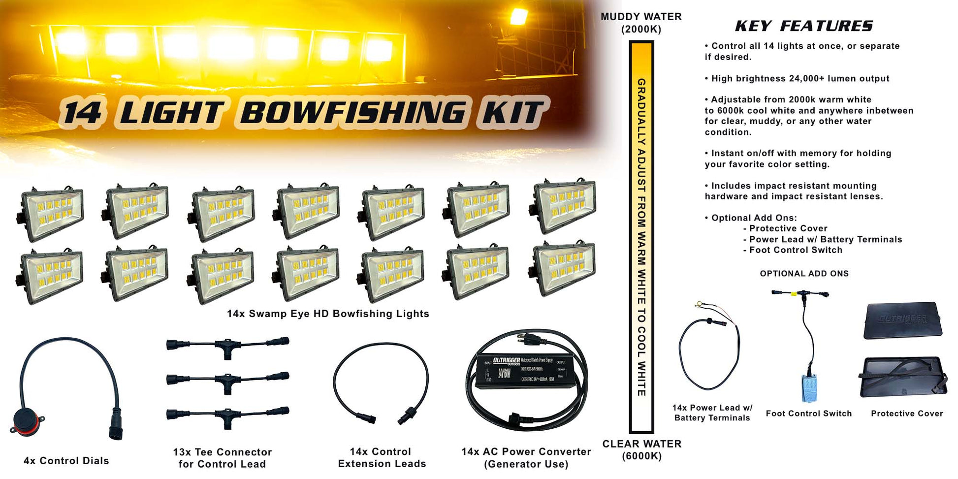 Swamp Eye HD Bowfishing Light 14 Light Kit