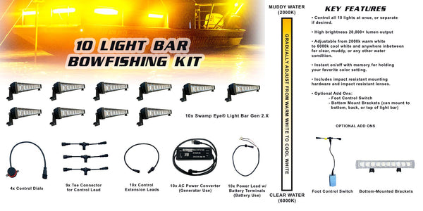 Bowfishing Lights  Swamp Eye® Bowfishing Light Bar Gen 2.X