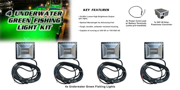 Underwater Green Fishing Light Kit