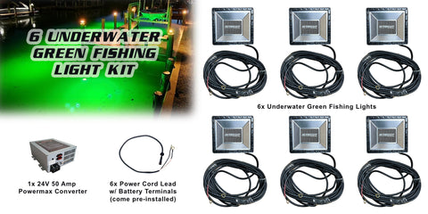Underwater GREEN LED Fishing Light - 12 Volt Commercial Grade